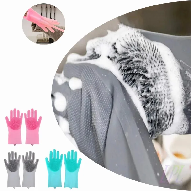 Dish Glove Rubber - 1szt Silikonowe rękawice do mycia naczyń